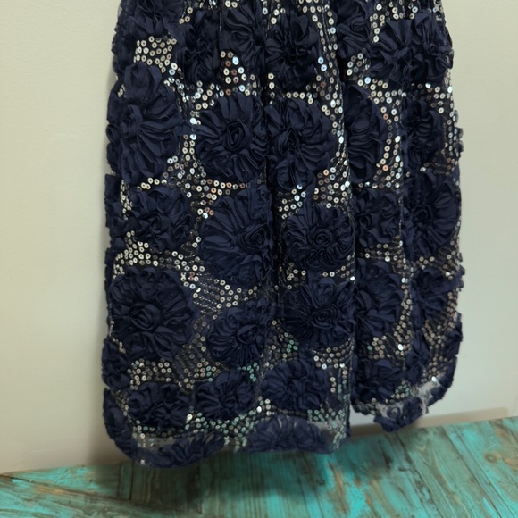 Cinderella Special Occasion Floral Rosettes Sequin Dress Size 7 - Picture 4 of 11